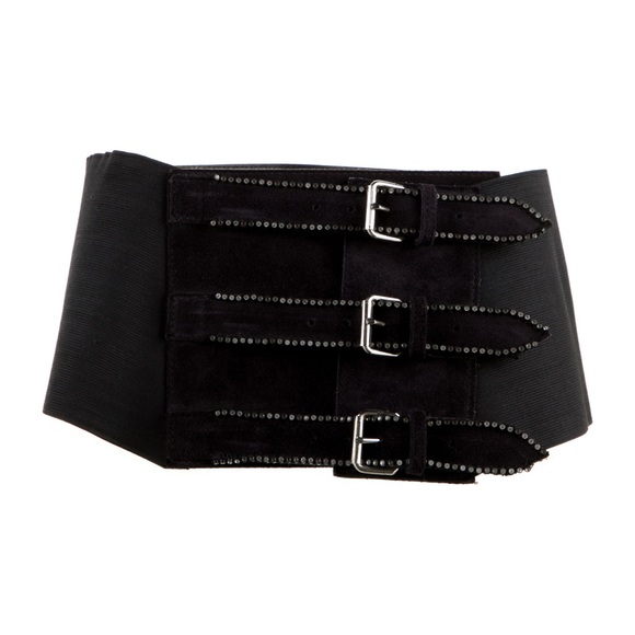 black suede corset belt